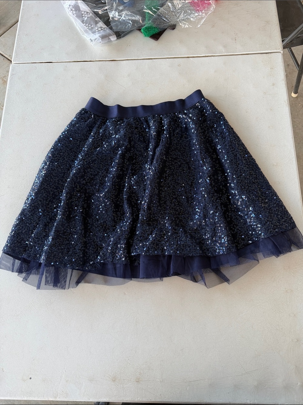 NWT GAPKIDS Starry Sequence Skirt Navy